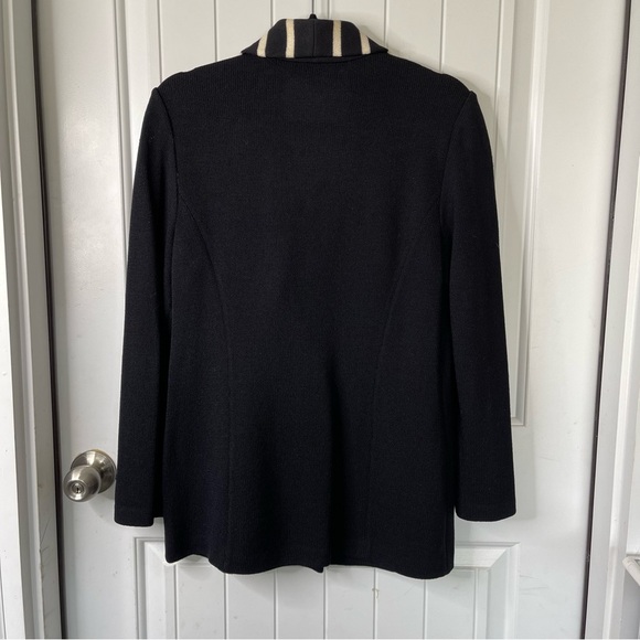 St John Collection black santana‎ knit button jacket size 8 quiet luxury - Picture 4 of 5